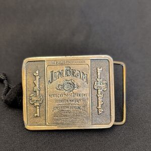 Vintage 1976 Jim Beam Brass Belt Buckle